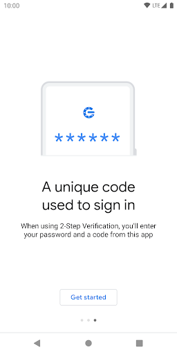 screenshot of Google Authenticator